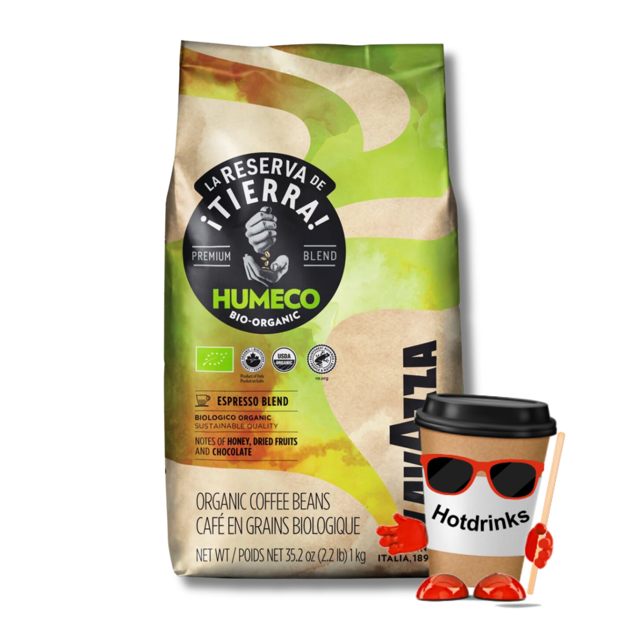 LavAzza Tierra Humeco Bio-Organic Coffee Beans (1kg) – Hotdrinks Ltd