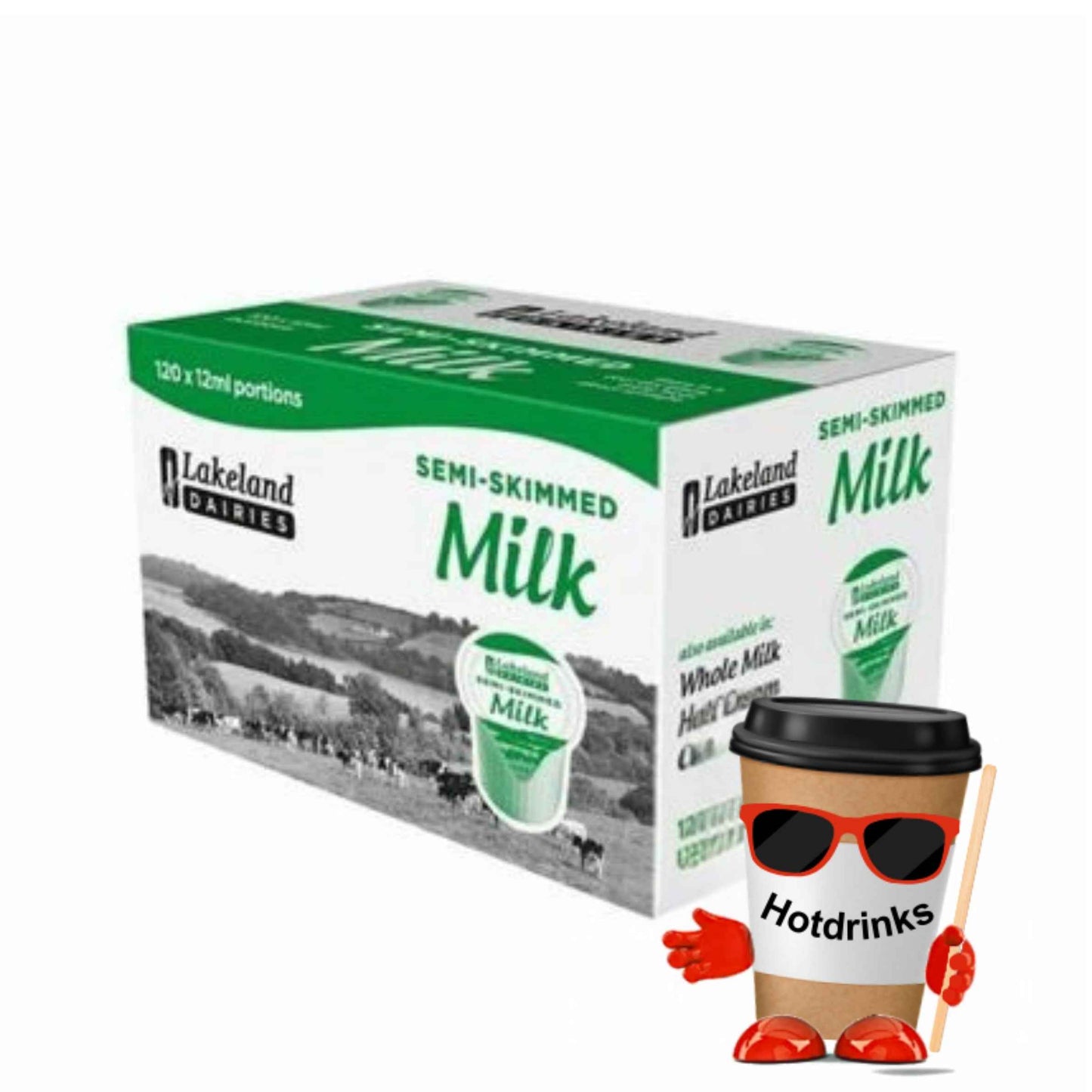 Lakeland Half Fat Semi-Skimmed Long Life Milk Pots (120) BBD: 04/10/26