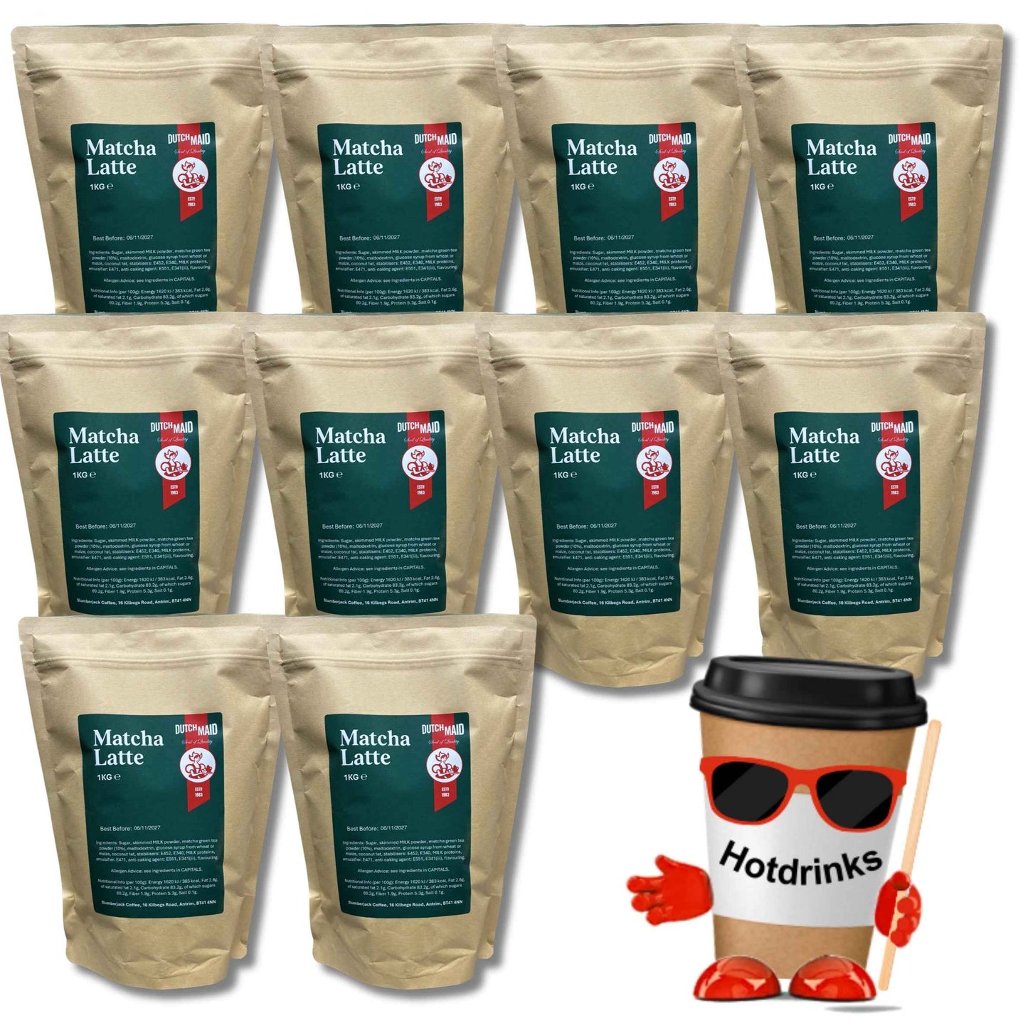 Dutch Maid - Matcha Latte, Pre-Mixed Drink Powder (1kg)