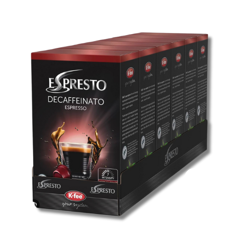 K-Fee Pods - Espresto Decaffeinated Coffee - 16 Pods or 6 boxes of 16 Pods