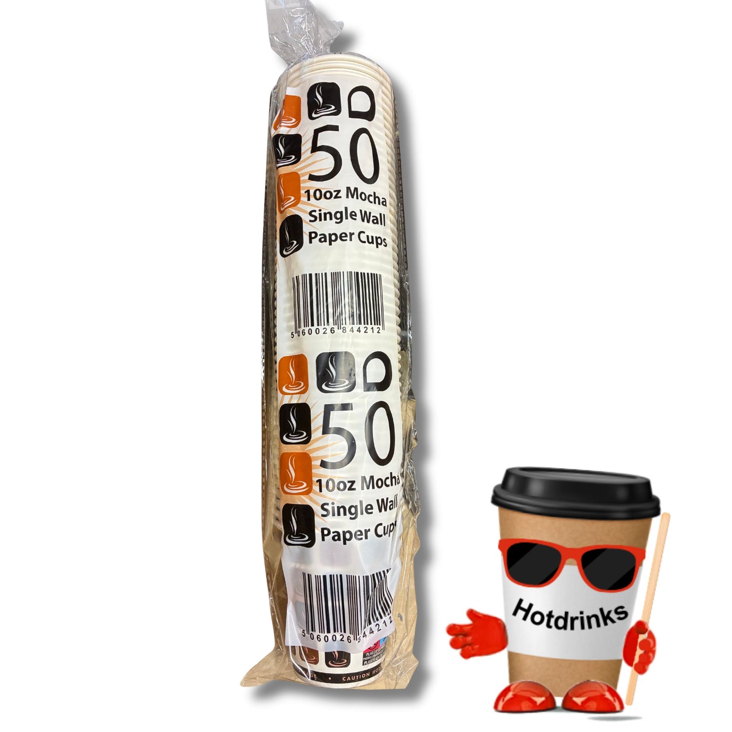 10oz Mocha Single Wall Paper Cups (50 or 1000 Cups)