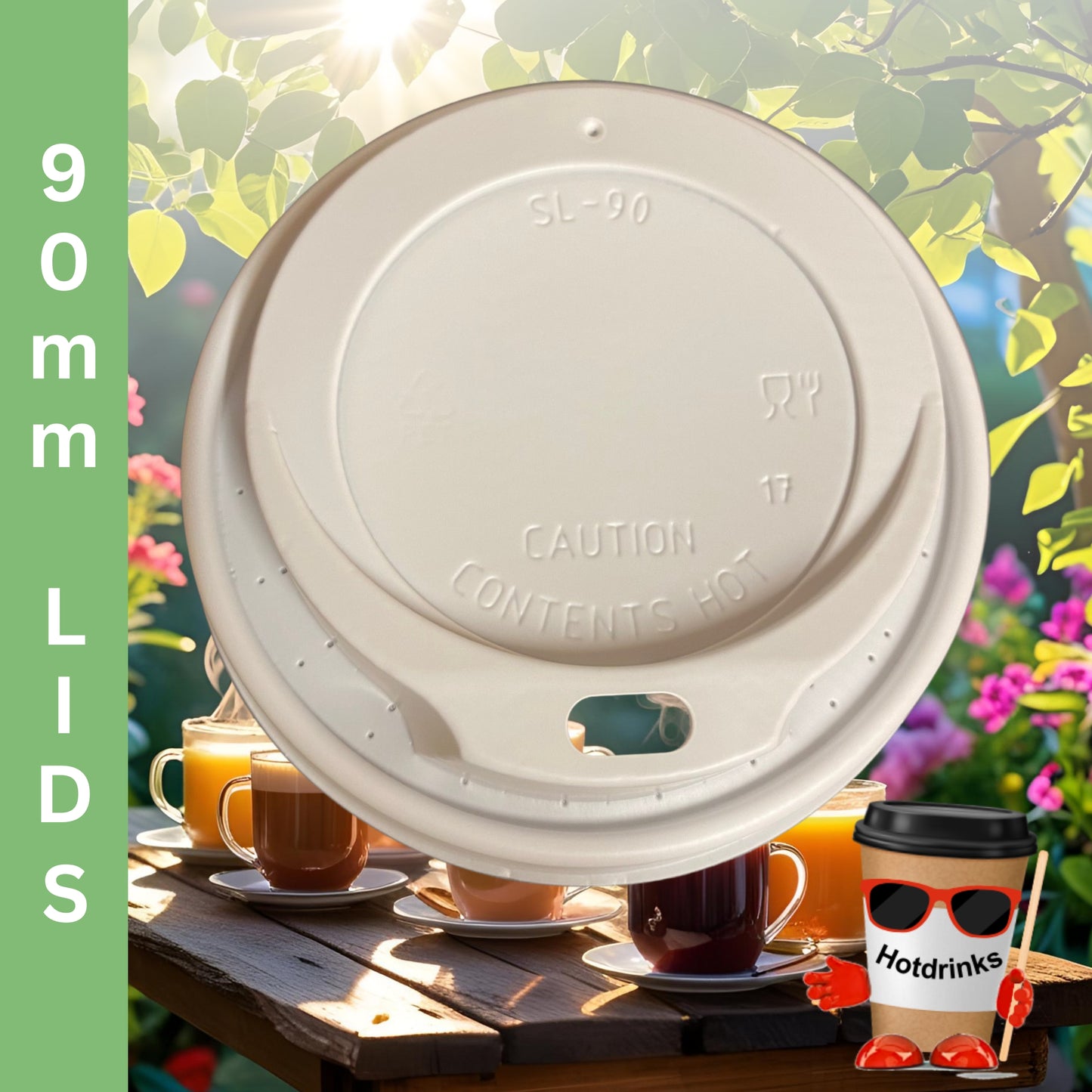 90mm Sip Through Lids (100 or 1000 Lids)