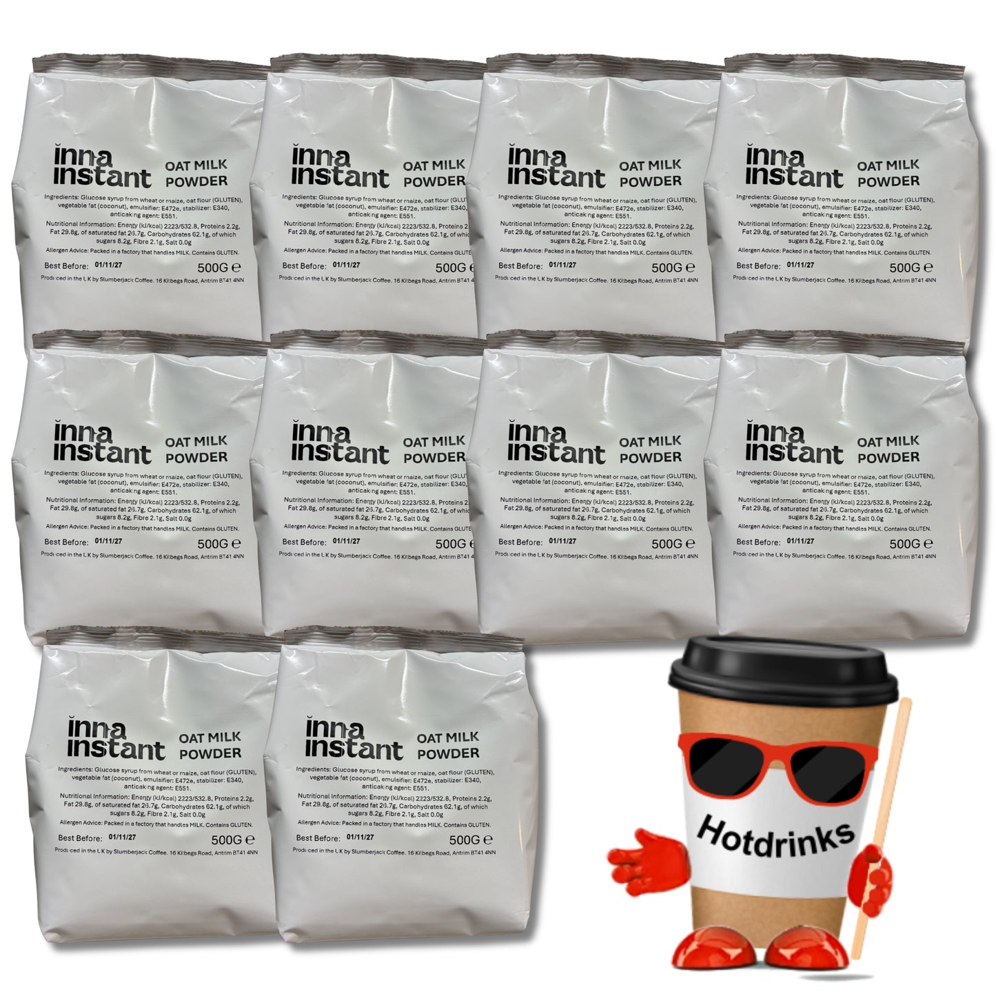 Inna Instant - Oat Milk Powder, 500g or 10 X 500g Bags