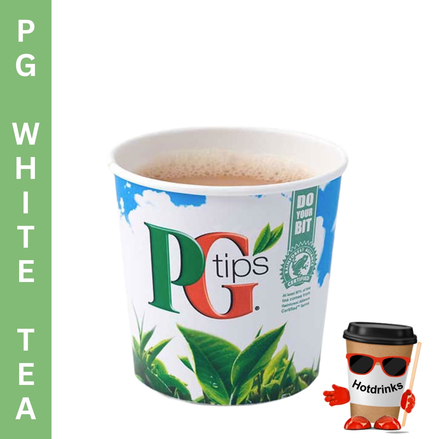76mm PG Tips Tea White (25 or 375 Cups)