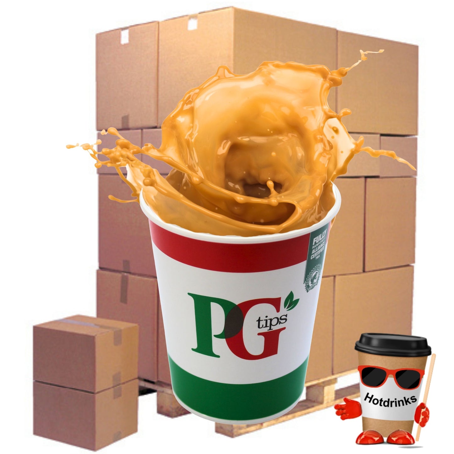2Go PG Tips White Tea, Pallet or Half Pallets
