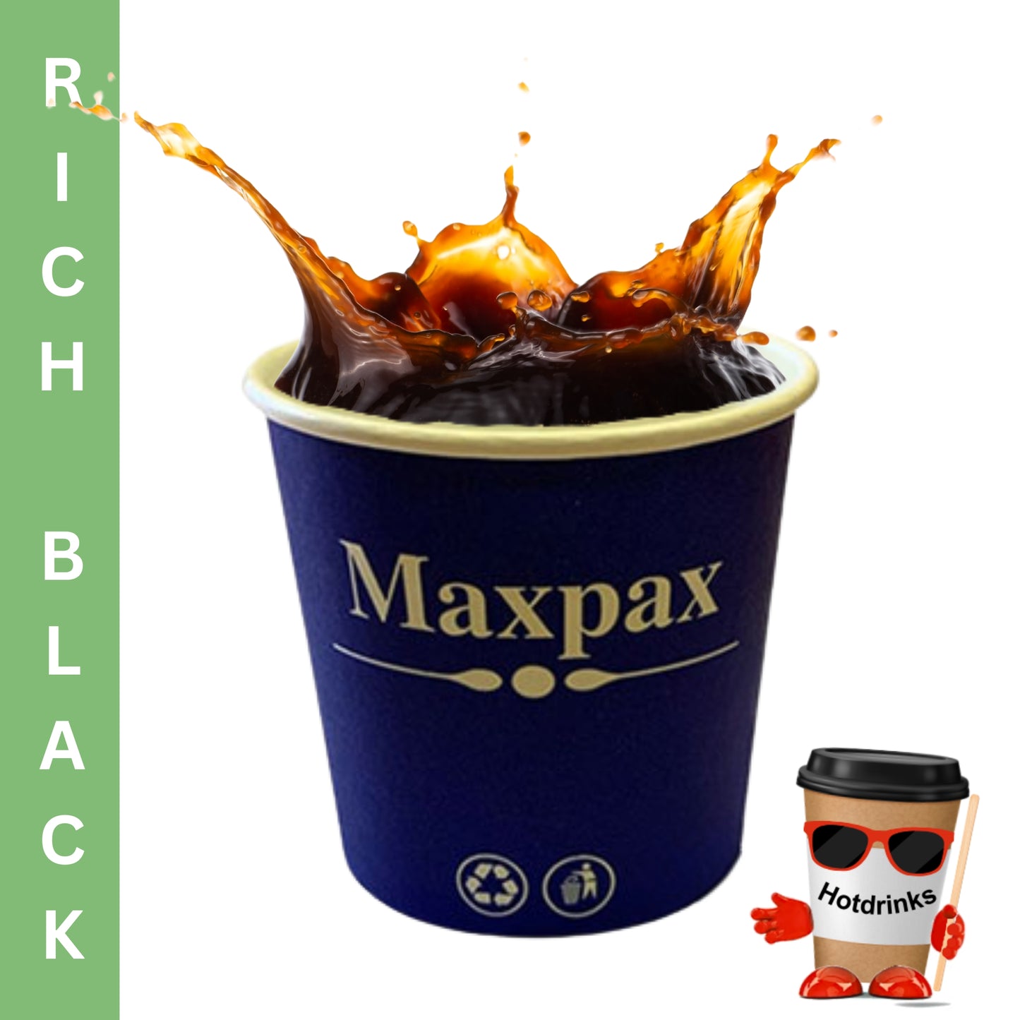 76mm Kenco Rich Coffee Black (25 or 375 Cups)