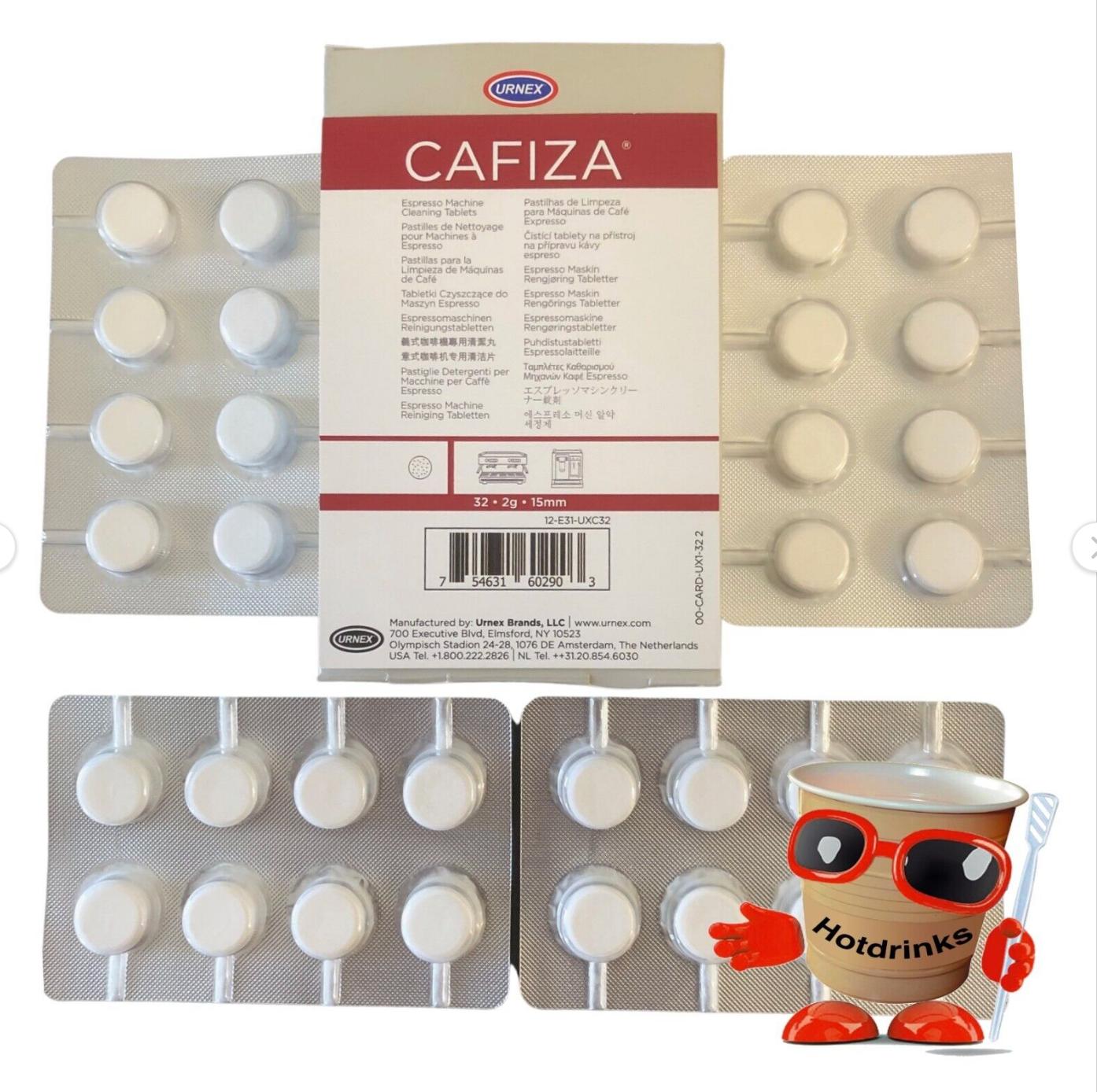 Cafiza Espresso Machine Cleaning Tablets - Pack Of 32 x 2g