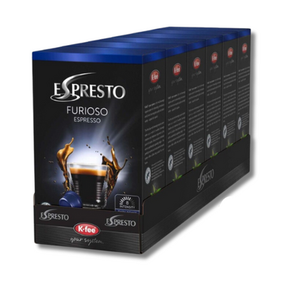 K-Fee Pods - Espresto 'Furioso' Pods - 16 Pods or 6 boxes of 16 Pods