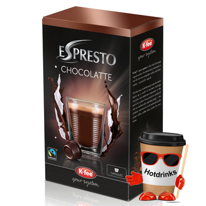 K-Fee Pods - Espresto 'Chocolatte' - 16 Pods or 6 boxes of 16 Pods   Hotdrinks Ltd