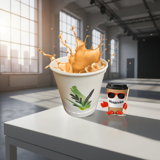 73mm Coffee White - Foil Sealed, Paper Cup