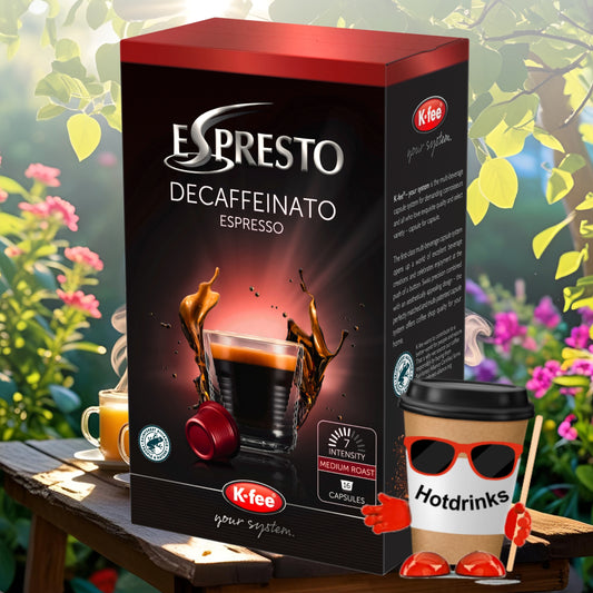 K-Fee Pods - Espresto Decaffeinated Coffee - 16 Pods or 6 boxes of 16 Pods