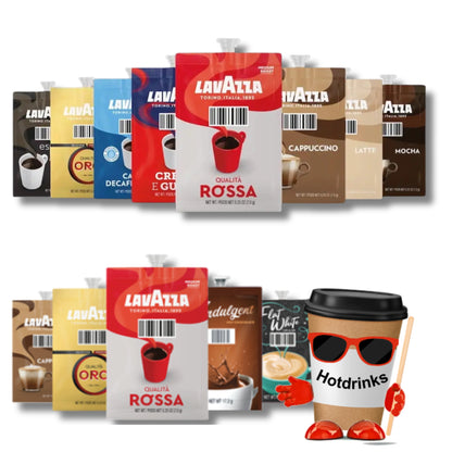 100 (72 for Choc) Flavia LavAzza Selection Drink Sachets, Pods, Rail, Capsules