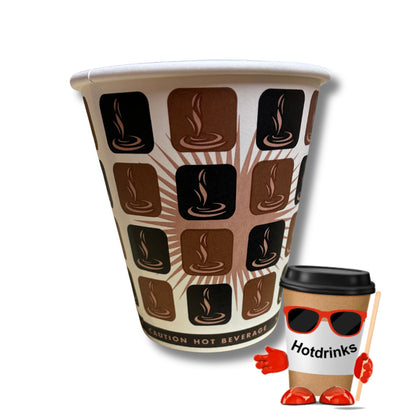 10oz Mocha Single Wall Paper Cups (50 or 1000 Cups)