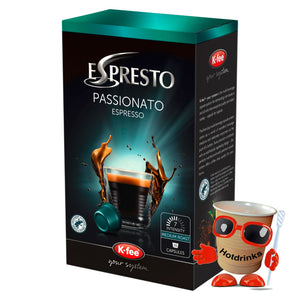 K-Fee Pods - Espresto 'Passionato' Pods - 16 Pods or 6 boxes of 16 Pods