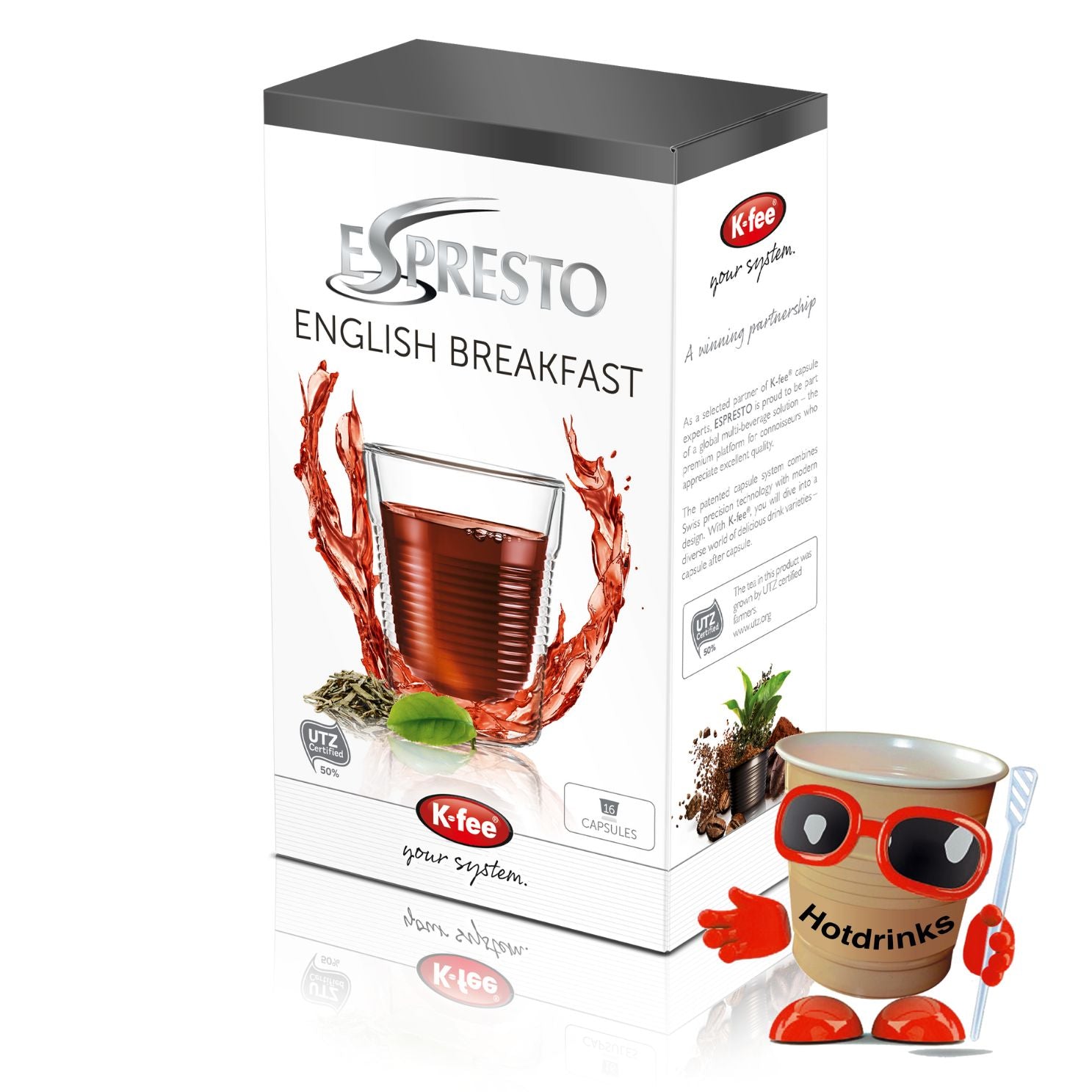 K-Fee Pods - Espresto 'English Breakfast' Tea - 16 Pods or 6 boxes of 16 Pods
