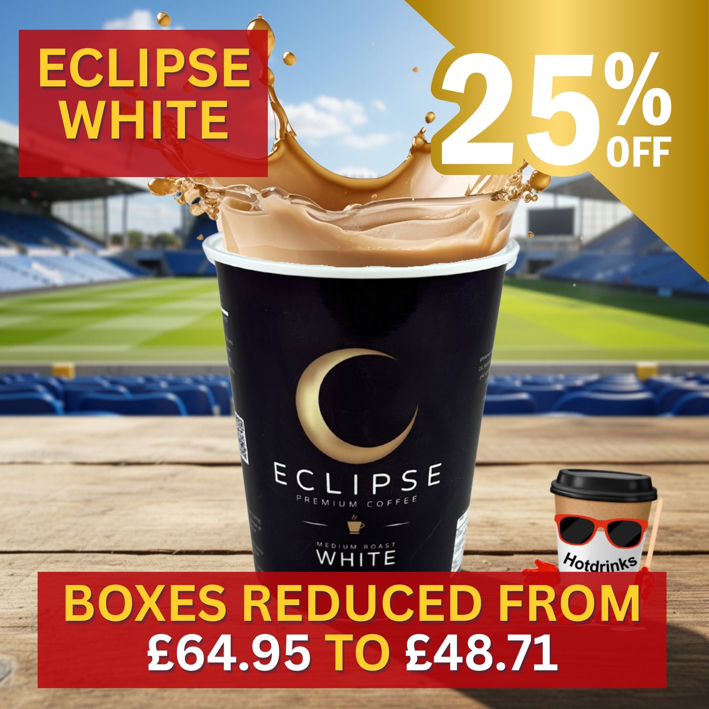 2Go 'Fresh Seal', 'Eclipse' White Coffee (10 or 150 cups) - SPECIAL OFFER - 25% off Box Price